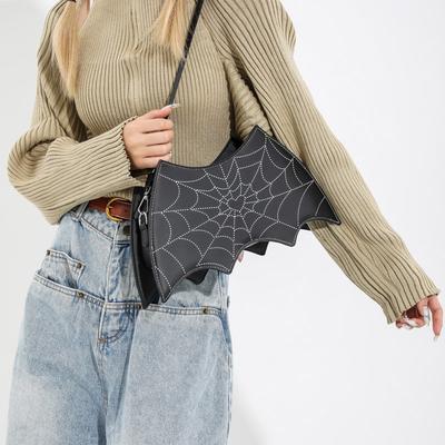 Funny Personality Trend Shoulder Bag Autumn New Bag Women's Fashion Spider Web Handbag Casual Messenger Bag