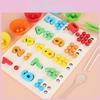 Color Number Wooden Bead Sorting Board Educational Toy For Toddlers Learning