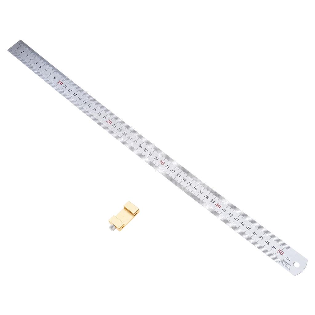 Aluminum Woodworking Ruler with Positioning Block Carpenter Measuring Tool for Precise Measurement In Carpentry Projects