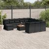 Vidaxl 13-Cz. Garden Furniture Set, Cushions, Black, Rattan PE