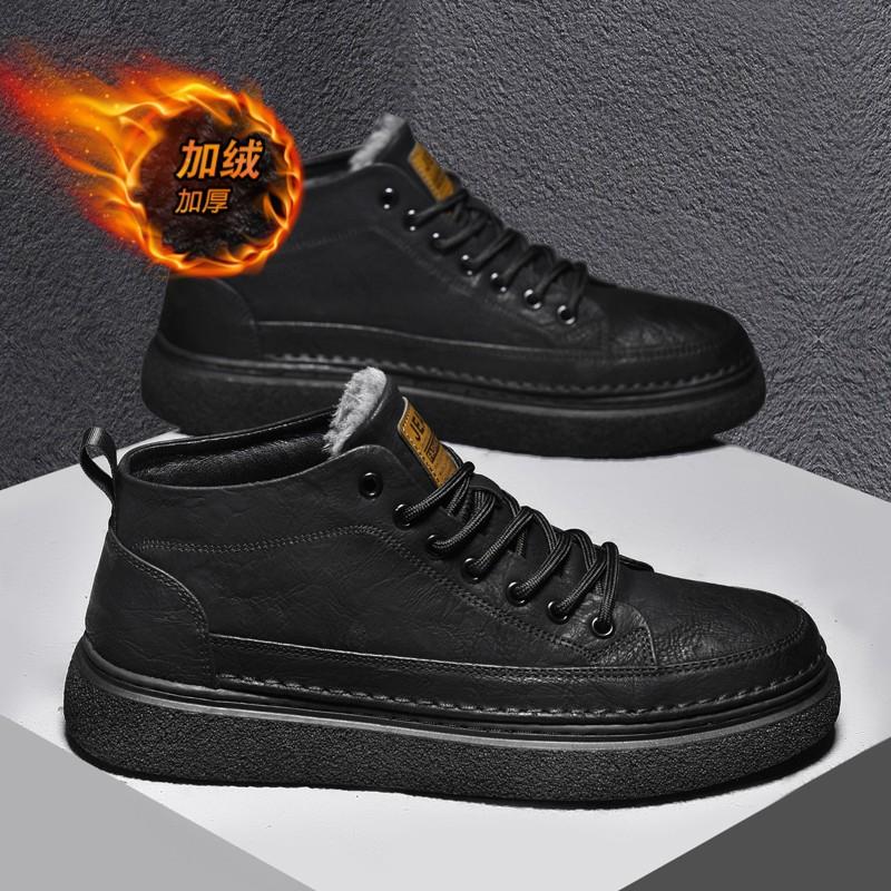 

FashionBrand 2024 Autumn Winter Fashion Men s Ankle Boots Leather High Quality Comfortable Classic Black Leather Platform Casual Shoes 44