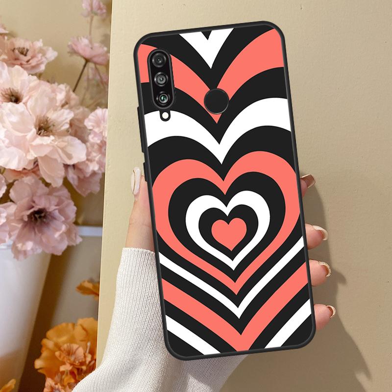 Latte Love Tunnel Brown Heart For Huawei Nova Y70 Y91 Y61 Y73 Y72 Y90 Y60 12s 12i 11i 8i 9 10 SE P40 Lite P30 P60 Pro Case