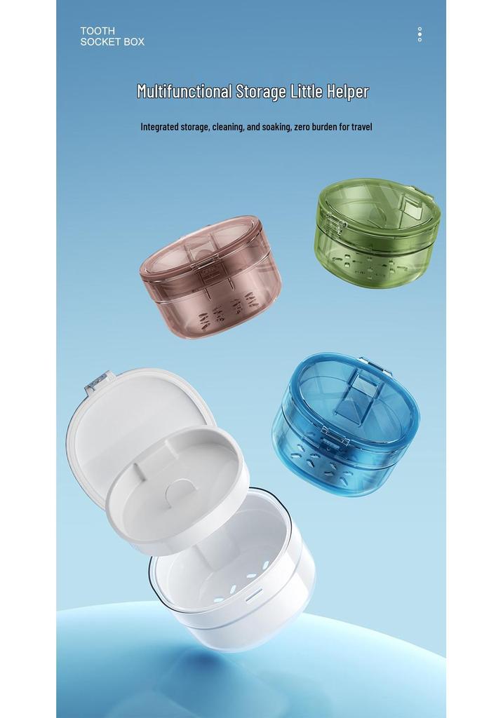 Orthodontic Retainer and Denture Cleaning Storage Box