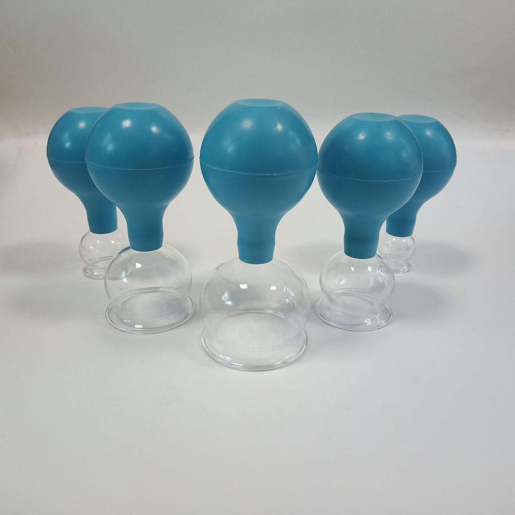 Five-Piece High Borosilicate Glass Cupping Set with Rubber Ball Vacuum Suction