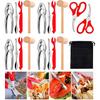 19 Pcs Seafood Tools Set, Crab Crackers And Tools Set, Include 4 Crab Crackers, 4 Shellfish/Seafood Forks, 4 Plastic Lobster Shellers, 4 Lobster Crab