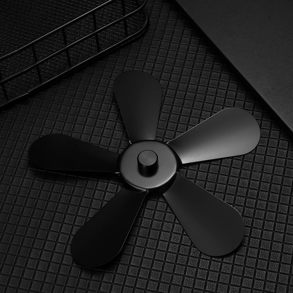 Black Power Saving Eco Fire Heat Log Burner for Heat Powered Wood Stove Fan Fireplace Fan