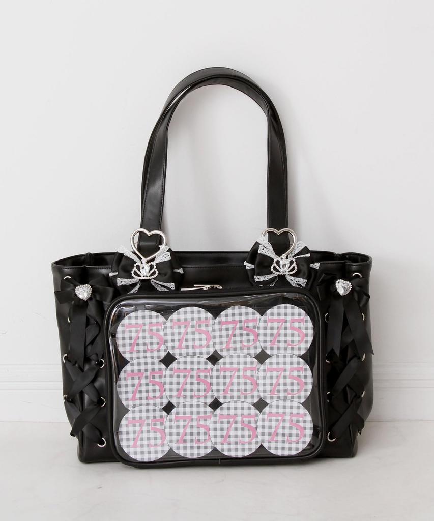 Yumetenbou Jeweled Ita Red Women's Lace-Up Bag,