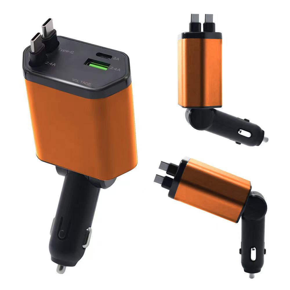 120W Retractable 1-to-3 Fast Car Charger