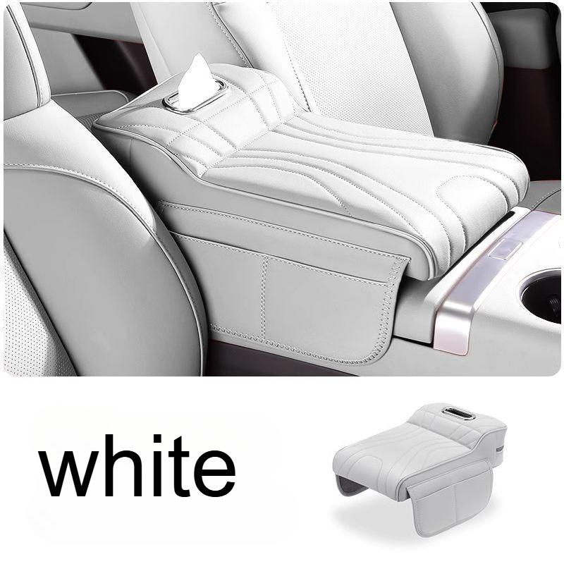 1pcs Car Center Console Armrest Cushion Thickened Arm Rest Box Pad With Side Extension Cushion And Tissue Holder