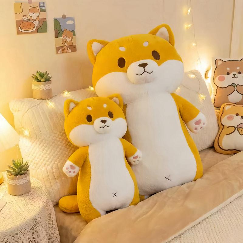 90cm Kawaii Shiba Inu Dog Long Plush Pillow Soft Stuffed Animals Puppy Cartoon Toys Baby Accompany Dolls for Girls Gifts Decor
