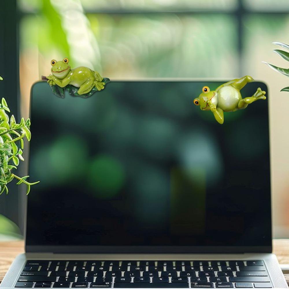 Cartoon Frog Hanging Flower Pot Resin Crafts Climbing Frog Figurines Plant Pot