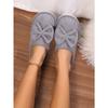 Cotton Slippers Autumn Winter Couple Bow Cotton Slippers Home Indoor Warm Cotton Slippers for Men and Women.