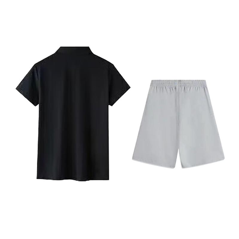 Li-Ning Plain Logo Minimalist Basic Breathable Lightweight Comfortable Versatile Short Sleeve Polo Shirt Casual Sports Set APLT137-1+AKSV291-2