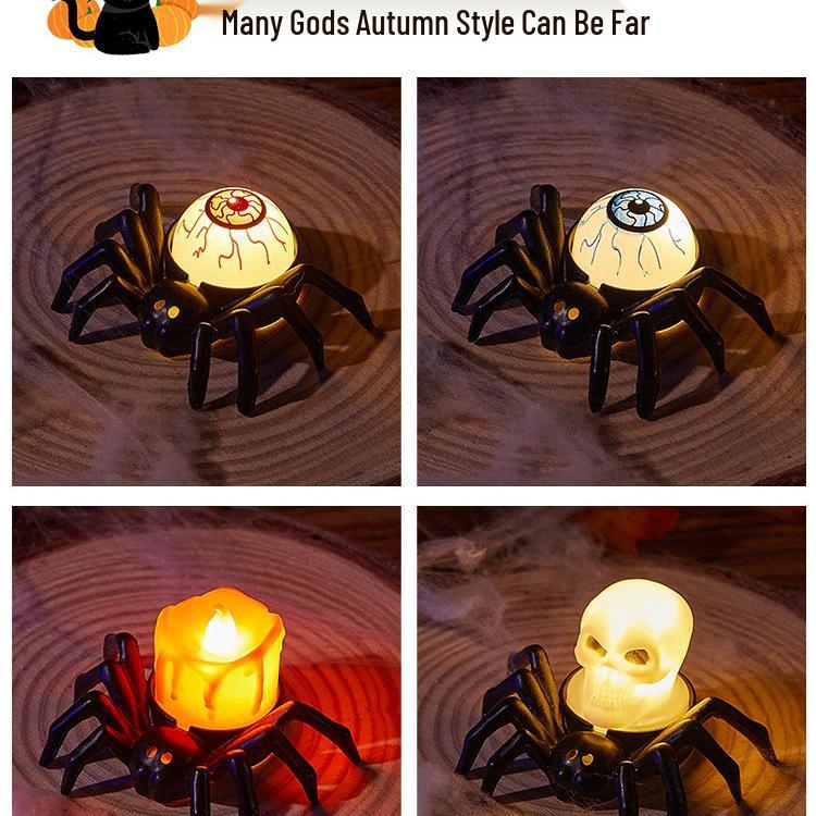 LED Halloween Pumpkin and Spider Candle Lights for Kids - Festive Atmosphere & Decoration Gift