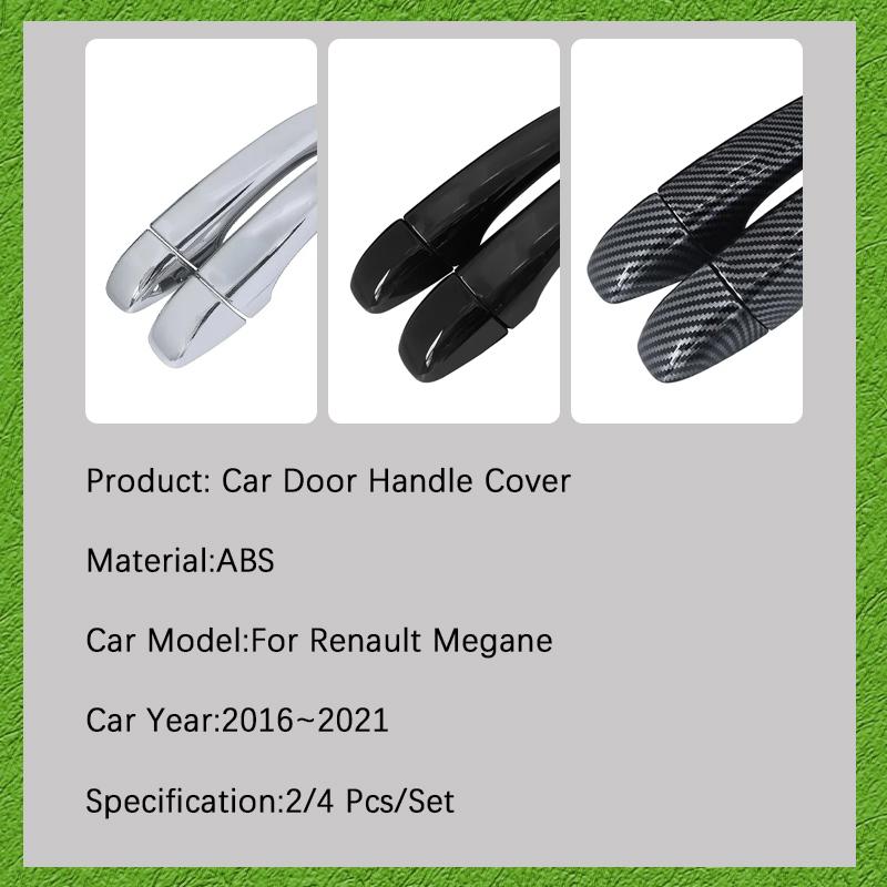Car Door Handle Cover For Renault Megane 4 2016 2017 2018 2019 2020 2021 Anti-dusty Trim Scratch Protection ABS Auto Accessories