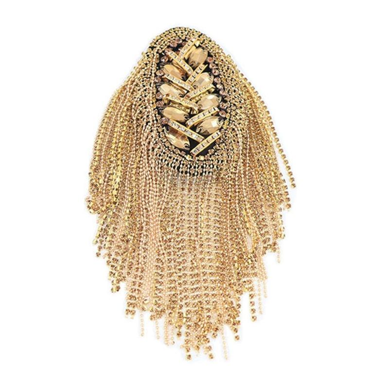 

Tassel Rhinestones Epaulette Clothes Shoulder Brooches Gift Supplies for Adult Women Men Birthday Present Gift 1