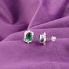 Green Emerald Stone Sterling Silver Wife Gift Anniversary Dangle Drop Earrings EE-149-14
