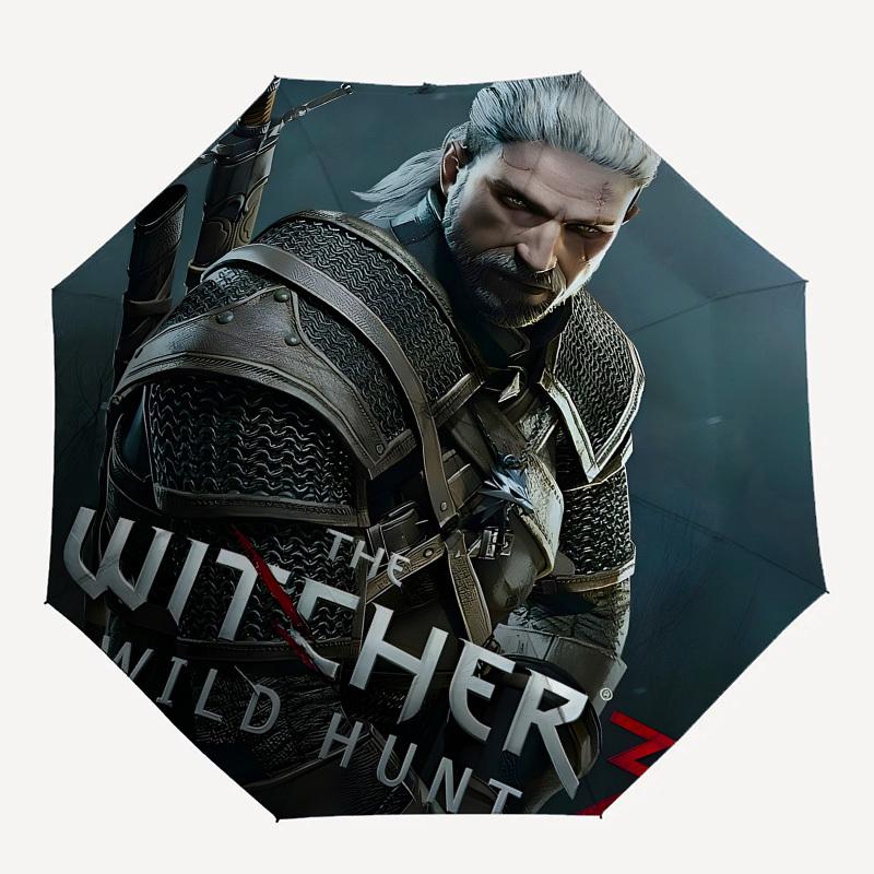 The Witcher 3, Wild Hunt Automatic Opening and Closing, 8 rib Structure Portable Umbrella, Suitable for Men and Women in All Seasons Perfec