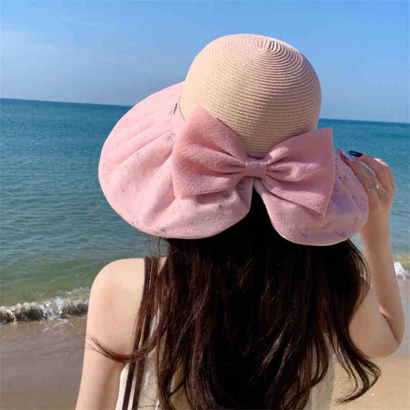 

Шляпа женская солнцезащитная шляпа от солнца летняя уличная соломенная шляпа с плоским верхом пляжная шляпа-ведро Average size