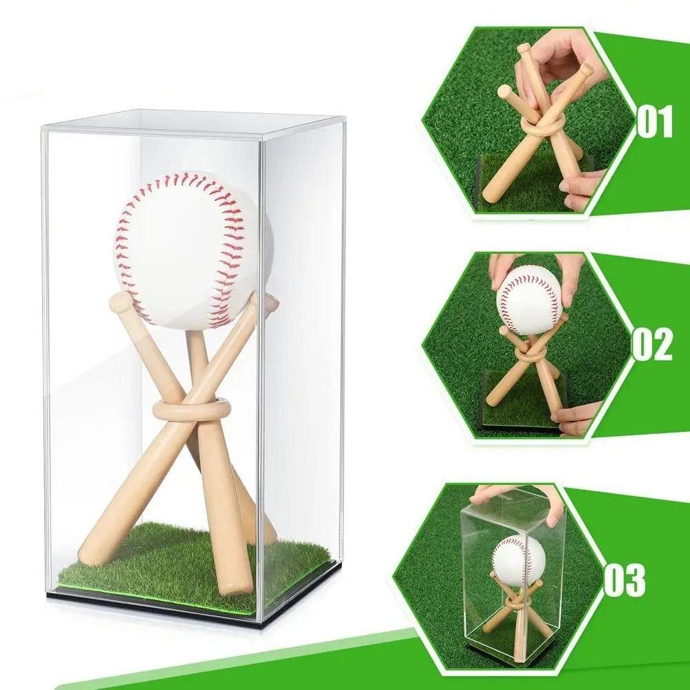 Dustproof Baseball Storage Boxes Acrylic Baseball Holder Case Baseball Display Stand Softball