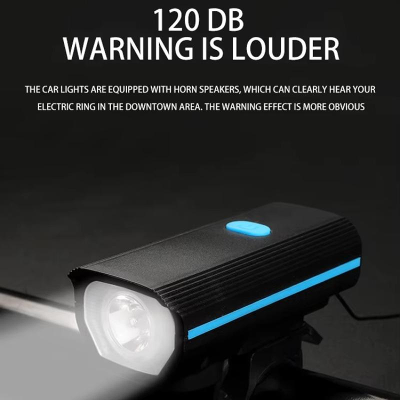 120DB Bike Headlight with Horn - USB Rechargeable Waterproof, Wholesale Universal Bicycle Front Light for All Bikes