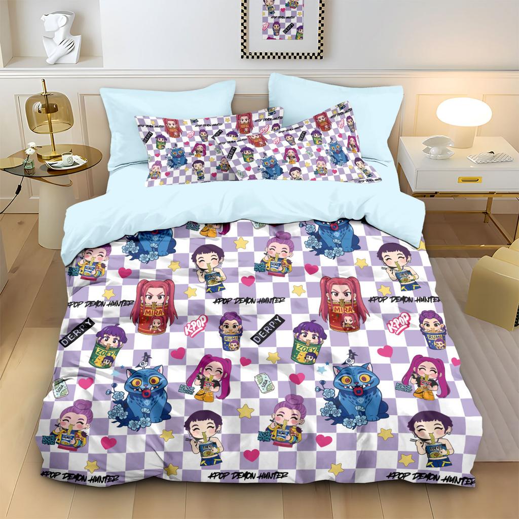 3Pcs K-Pop Hunting Witch Demon Bedding Set Duvet Cover Set Pillowcases Bed Linen Modern Home Textile Soft Bed Cover For Home