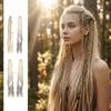 2Pcs 20inch Clip In Hair Extensions Boho Dreadlocks Extensions Braid Hair Extensions  For Women