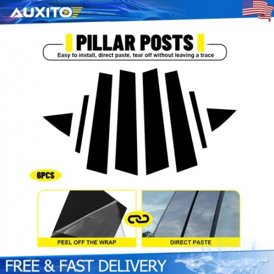 8Pcs Glossy Black Pillar Post Trim Cover Kit For Hyundai Elantra Sedan 2017-