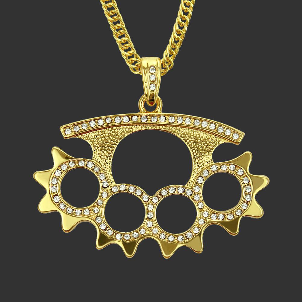 New Dot Diamond Necklace European and American Trendy Diamond Gear Mens Hip Hop Trendy Sags