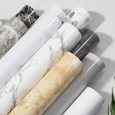 Papel de parede autoadesivo à prova d'água e à prova de óleo de cozinha Adesivos de azulejos de mármore de imitação de alta temperatura