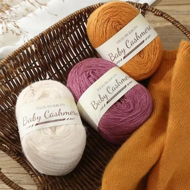 50g/roll Soft Wool Knitting Cashmere Long Thin Yarn Mohair Cashmere Wool Knitting Yarn For DIY Hand Crochet Scarf Sweater