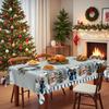 Christmas Table Cloth, Snow Elk Santa Tablecloth, Table Decoration Cloth, European Pastoral Table Cloth