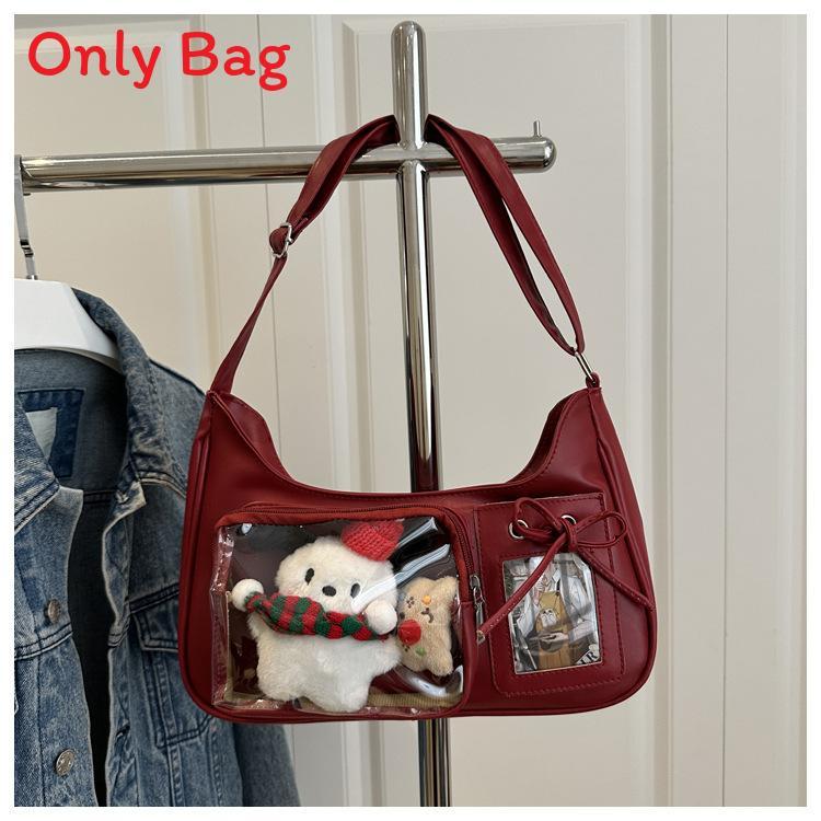 Sac bandoulière transparent en PU avec surpiqûres pour un usage urbain quotidien