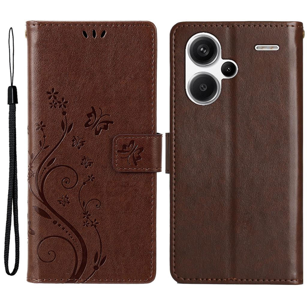 For Xiaomi Redmi Note 13 Pro+ 5G Leather Case Wallet Butterfly Imprinted Phone Cover