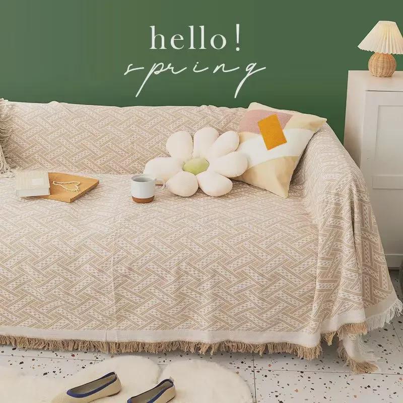 Nordische Vollbezugs-Sofa-Decke und Kissenbezug - Ganzjahresnutzung