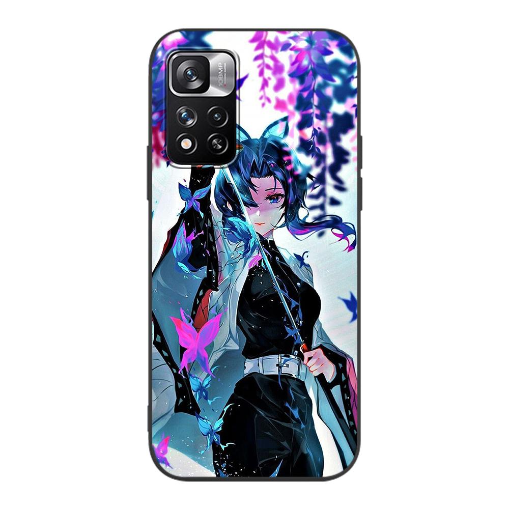 Demon Slayer Kimetsu No Yaiba Case for Xiaomi Redmi Note 10 9S 11 9 8 11E Pro K40 Silicon Black Phone Cover 9C 9A 8T 7 7A 10C 9i