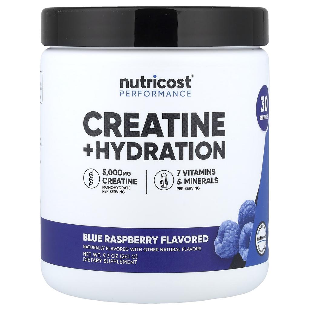 Nutricost, Athletic Performance, Creatine + Hydration, Blue Raspberry, 9.3 oz (261 g)