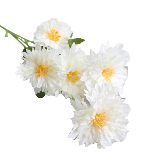 5 Heads Artificial Flower High Simulation Silk Material Realistic Texture Lifelike Bellis Perennis