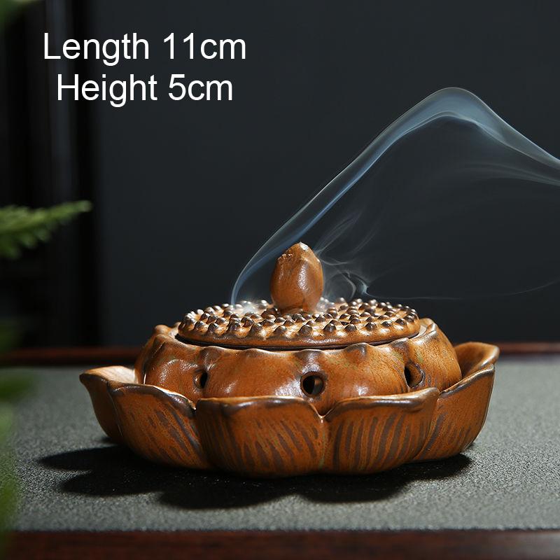 Ceramic Incense Burner, Retro Style, Home Living Room Bedroom Indoor Sandalwood, Hall Offering Buddha Tea Ceremony Censer, 1Pc