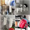 2/4Pcs Cup Hanging Rack Home Wall-mounted Upside-down Draining Cup Multifunctional Storage Rack Nail-free Drinking Living Room