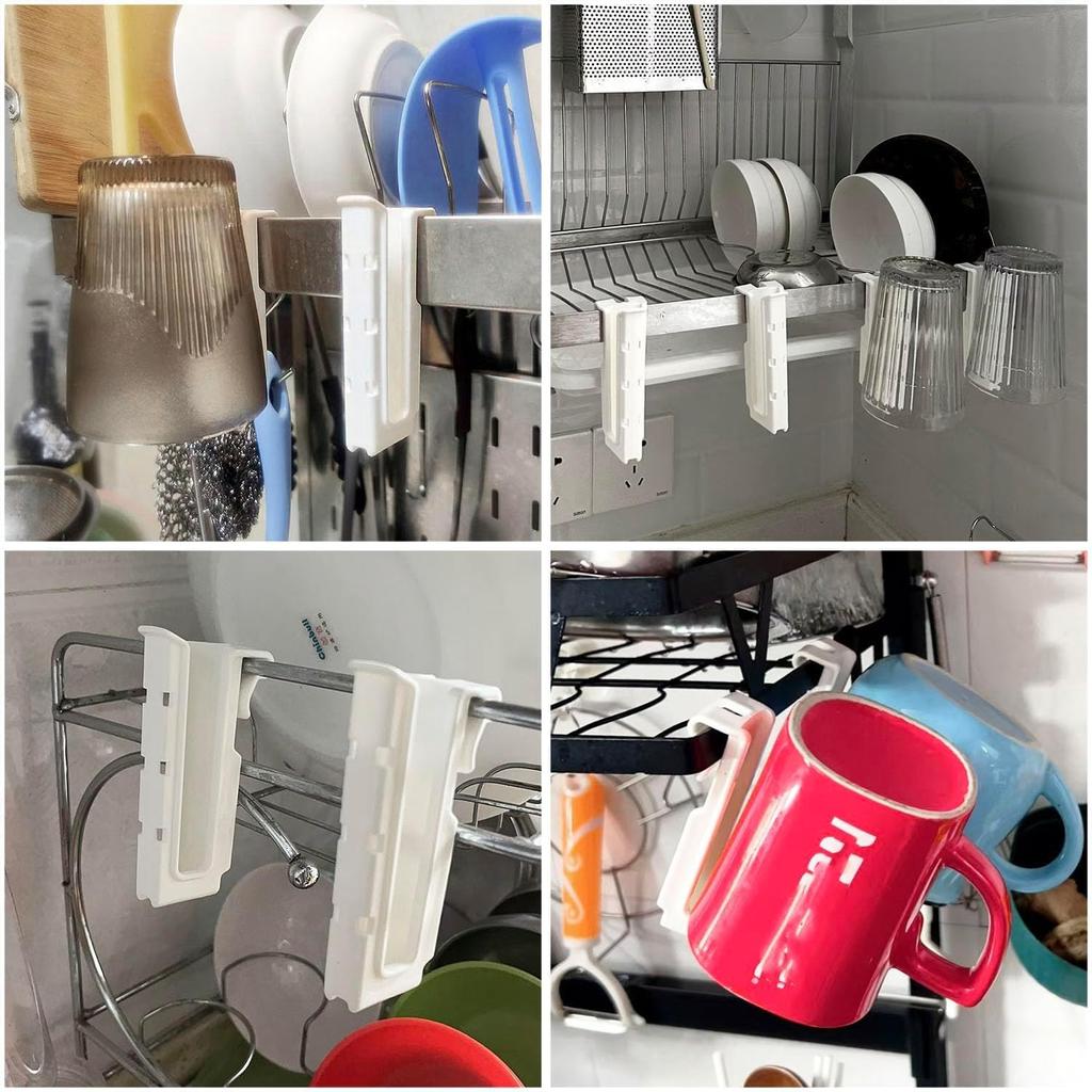 2/4Pcs Cup Hanging Rack Home Wall-mounted Upside-down Draining Cup Multifunctional Storage Rack Nail-free Drinking Living Room