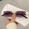 Retro Frameless Fashionable Sunglasses, Cut Edge Sunglasses With Personalized Jelly Colored Sunglasses.