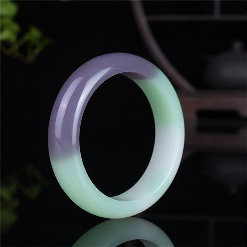 Браслет из натурального нефрита. Модный и простой женский браслет из нефрита. 54mm