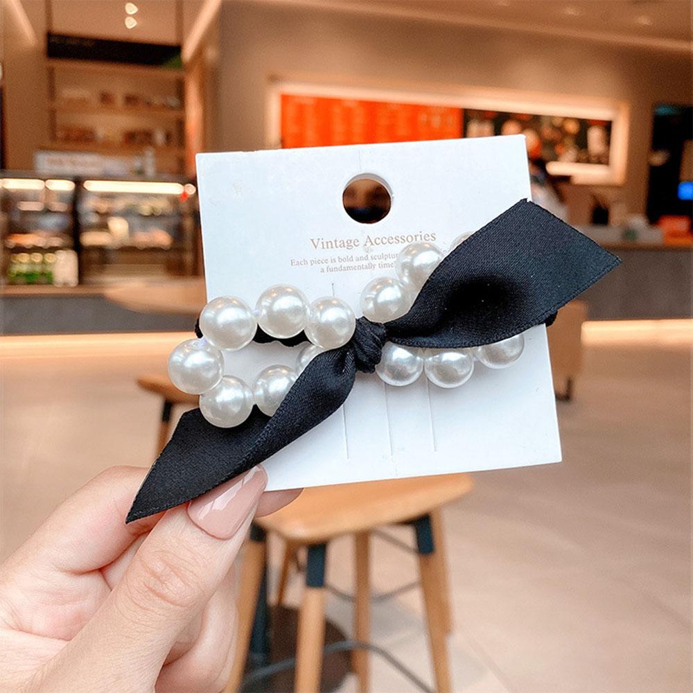 Korean Style Woman Big Pearl Hair Ties Hairband Scrunchies Girls Ponytail Holders Rubber Band Hair Accessories  New Fashion
