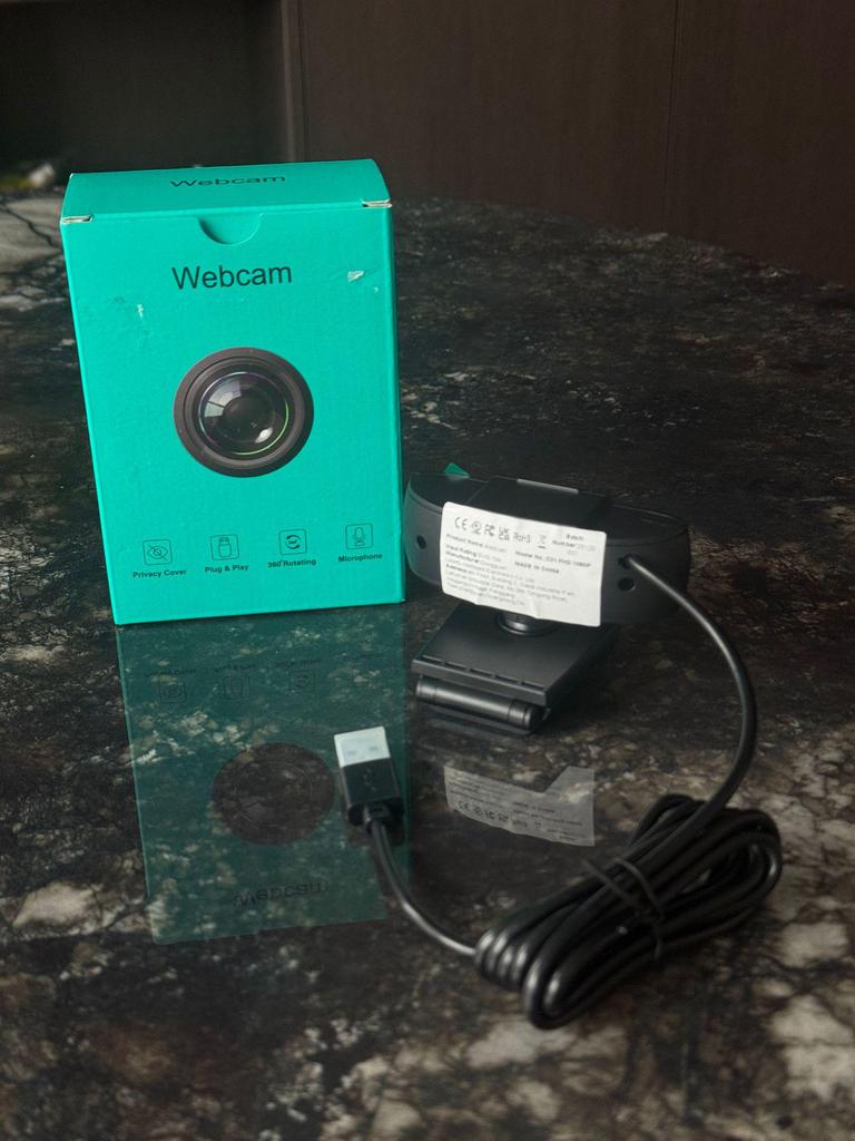 1080P HD USB Webcam with Microphone and Fixed Focus