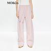 MO&Co. Women's Drawstring High-Waist Straight-Leg Casual Pants