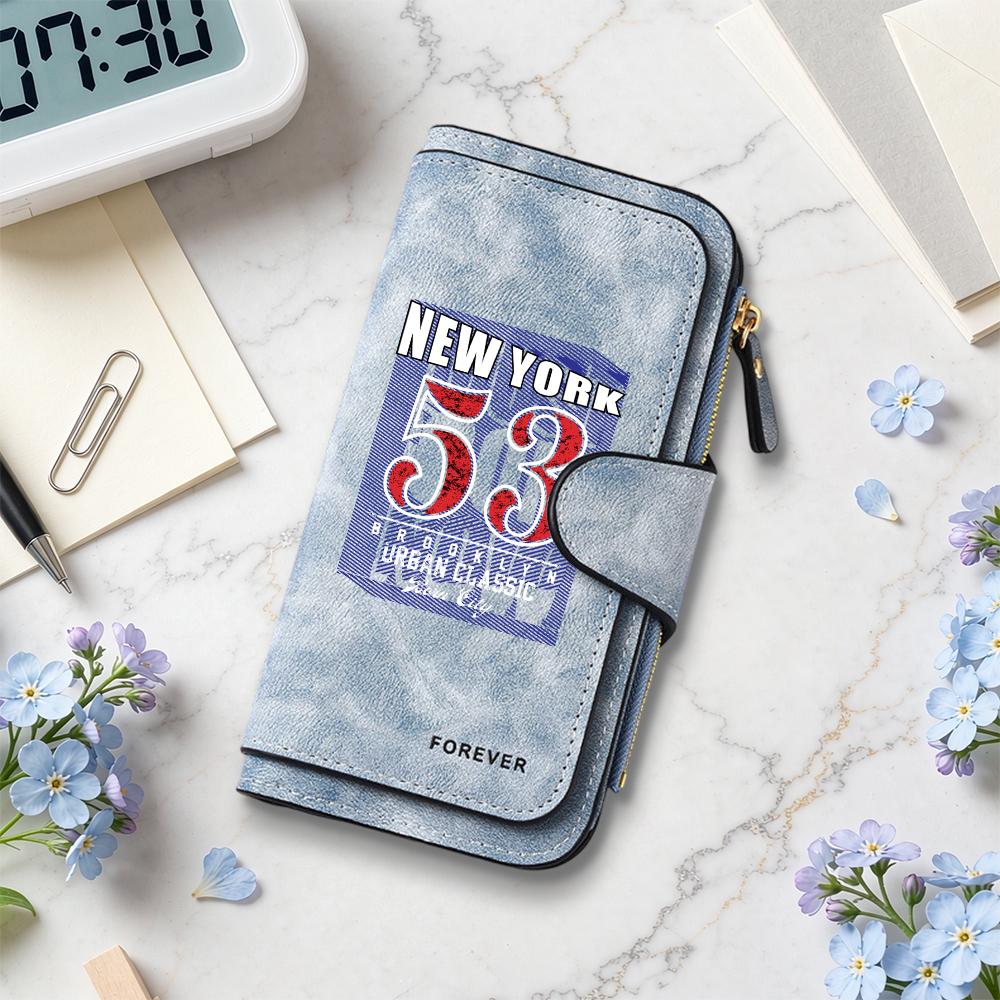 New York Printed Long Wallet Casual Multipurpose Card Holder Portable Fashion Purse