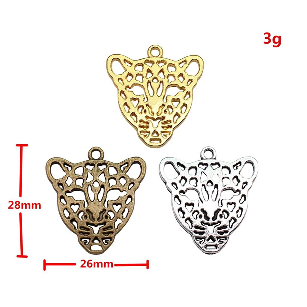 Retro Leopard Charms Metal Animal Pendants For Jewelry Making Handmade Supplies
