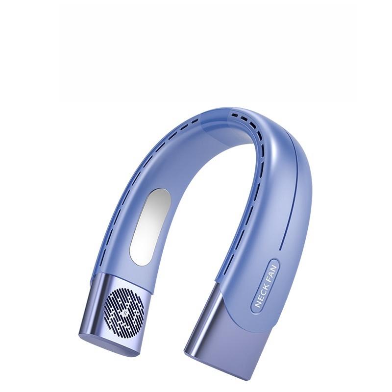 

2025 Вентилятор на шею 6000 мАч Портативный Бесшумный Перезаряжаемый от USB Светодиодный Цифровой дисплей Электрический Для Летнего Охладителя Воздуха синий