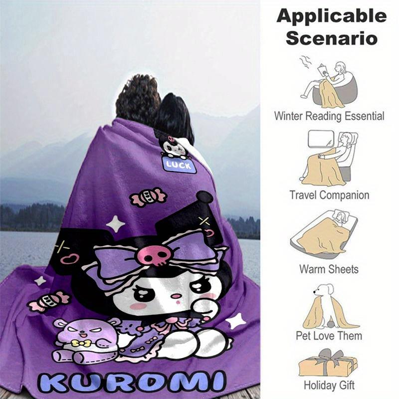 1pc. Cute Halloween Kuromi Patterned Blanket - Perfect for Home Decor, Office Use, Outdoor Activities, and Gif